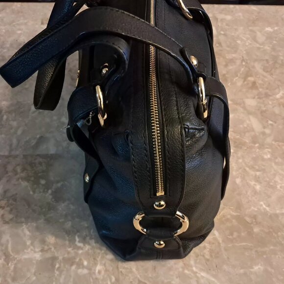 Michael Kors Fulton Black Pebble Leather Large Handbag...